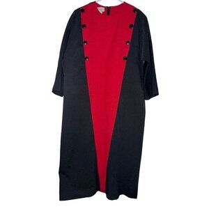 Vintage Trends By Jerrie Lurie Womens Midi Shift Dress Sz 16 Red Black